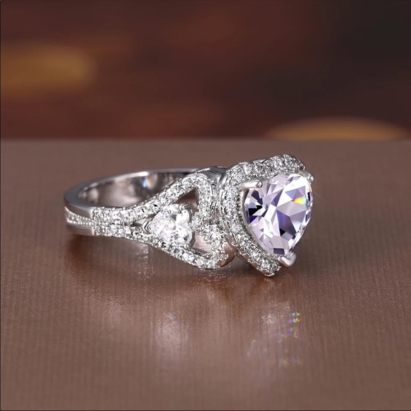 New Women’s Romantic 925 Silver Diamond Ring - Picture 5 of 6